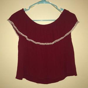 Ladies red crop top